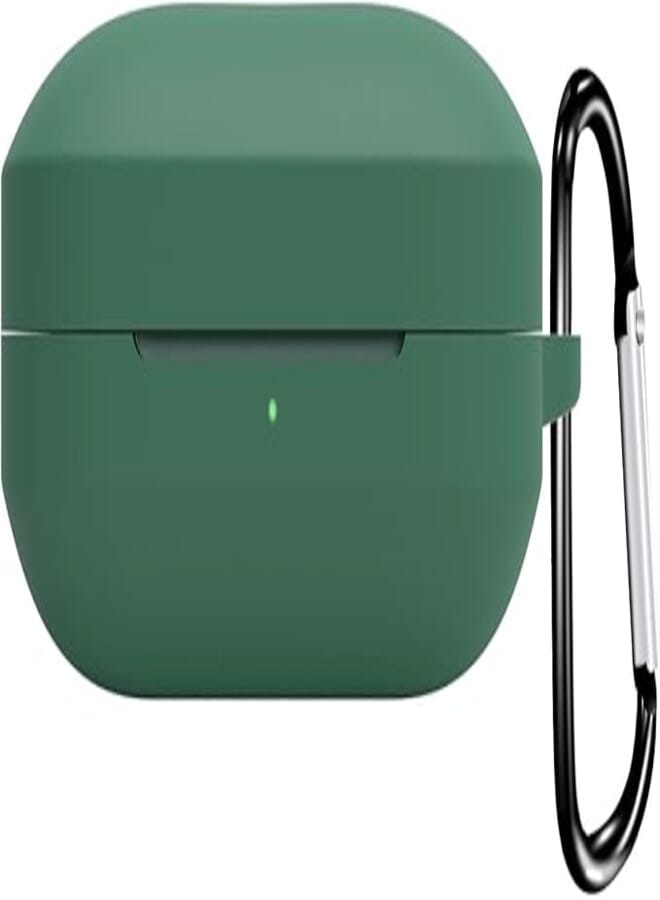 Beauenty Silicone Case for OnePlus Buds Pro 2, Solid Color Soft Shockproof Protective Cover for OnePlus Buds Pro 2 with hook Carabiner (green)